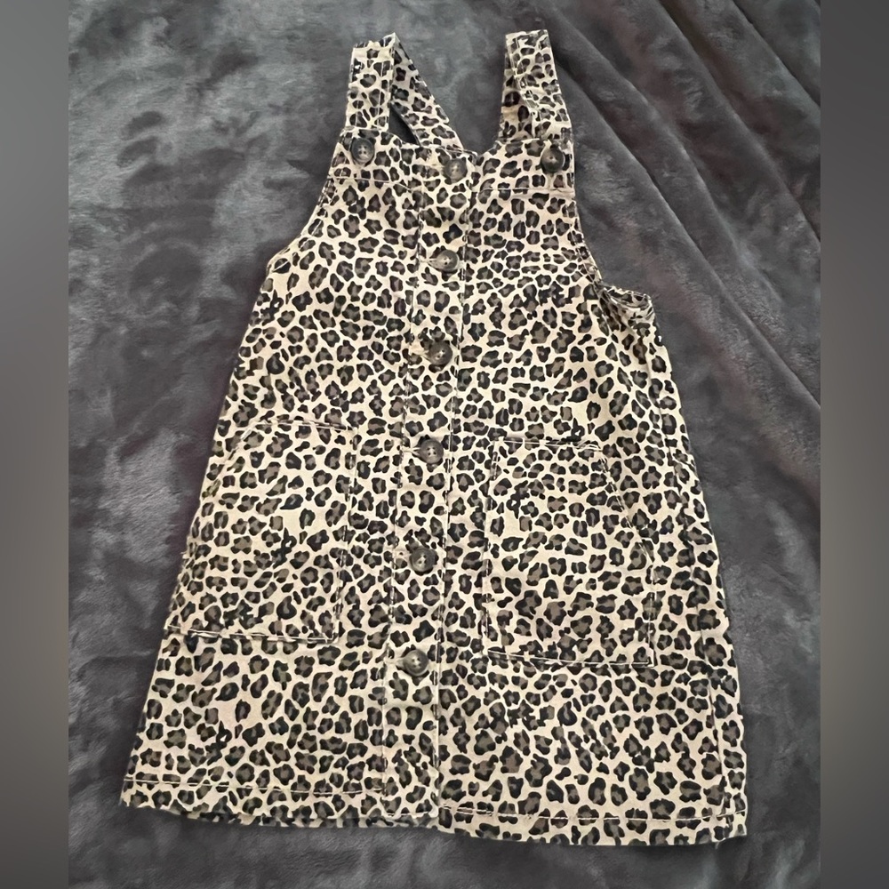 Cheetah overall dress size 5T. Little girls.